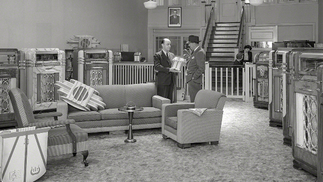 Buckley music box and zypher speakers in jukebox showroom